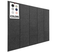 Piastrelle in sughero grandi alternative - Confezione da 15 piastrelle da parete in feltro da 30 x 30 cm + adesivo rimovibile, bacheca in sughero, grande bacheca, pannelli da parete, bacheca