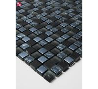 Piastrelle IN Vetro A Mosaico Effetto Vetro Blu Nero Marmo 1 Qm 8mm