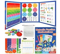 Piastrelle Magnetiche per Frazioni, Cerchi di Frazione con Percentuali e Decimali - Set di Materiali per la Matematica Montessori, Risorse Didattiche per Scuola Elementare, Insegnanti e Homeschooling