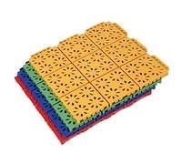 Piastrelle modulari ad incastro da 25 cm con fori di drenaggio, pavimentazione sportiva resistente, piastrelle multifunzionali per esterni impermeabili, blu-16 pezz,Blue-16PCS