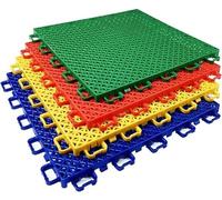 Piastrelle modulari ad incastro for pavimenti da esterno, pavimentazione sportiva colorata for campi da basket, antiscivolo e resistente all'usura(Red)