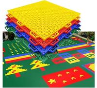 Piastrelle modulari ad incastro per pavimenti da 25 cm, piastrelle modulari ad incastro per pavimenti, pavimento sportivo colorato fai da te per parco giochi per as,Green-1PCS
