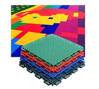 Piastrelle modulari ad incastro per pavimenti da esterno da 25 cm, pavimento sportivo fai da te per asili, campi da basket, stadi, puzzle colorati, rosso-10 pezzi,Red-10PCS