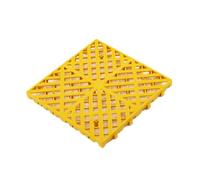 Piastrelle modulari ad incastro per pavimento del garage, tappetini per drenaggio ammortizzanti, antiscivolo, colore giallo, 40 x 40 x 3 cm, set da 16 pezzi, durevoli e facili da installare
