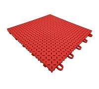 Piastrelle modulari ad incastro per pista di pattinaggio, tappetino da pavimento in plastica fai da te per interni ed esterni, con fori di drenaggio, 25x25 cm, ross,Red-1PCS