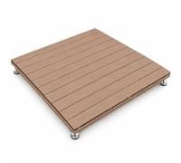 Piastrelle Modulari per Pavimento Drenante per Bordo Piscina | Piastrella in Legno per Esterni ad Incastro per Terrazza e Patio(Natural3,15cm/5.9in)