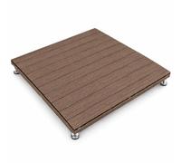 Piastrelle Modulari per Pavimento Drenante per Bordo Piscina | Piastrella in Legno per Esterni ad Incastro per Terrazza e Patio(Natural4,15cm/5.9in)
