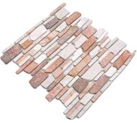 Piastrelle mosaico marmo pietra naturale beige rosso mattone Biancone Rosso per pavimento, parete, bagno, WC, doccia, cucina, specchio da banco, rivestimento vasca