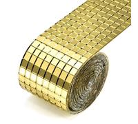 Piastrelle mosaico poligonali Arts, Piastrelle a mosaico autoadesive a specchio quadrato 5x5 mm color oro, dimensioni multiple for fai da te(Onecolor,4x120cm)