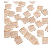 Piastrelle mosaico poligonali Arts, Piastrelle a specchio quadrate a mosaico in vetro autoadesive 1 cm x 50 pezzi multicolore(Champagne)