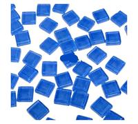 Piastrelle mosaico poligonali Arts, Piastrelle a specchio quadrate a mosaico in vetro autoadesive 1 cm x 50 pezzi multicolore(Sea Blue)