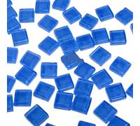 Piastrelle mosaico poligonali Arts, Piastrelle mosaico autoadesive quadrate in vetro multicolore 1 cm x, confezione da 50(Sea Blue)