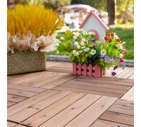 Piastrelle per Esterni Pavimento in Legno, Set 27 Pezzi Montaggio a Incastro, 30x30x2,5cm