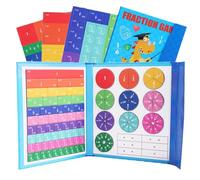 Piastrelle per frazioni magnetiche - Set per manipolazioni matematiche in classe, cerchi per frazioni educative, strisce di barre, pezzi magnetici durevoli, strumenti di apprendimento con codice color