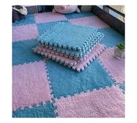 Piastrelle per Moquette Ad Incastro in Peluche da 12 "X 12", Tappetino in Schiuma Spessa 10mm, Tappetino da Gioco, Tappetino da Gioco Strisciante Morbido, Antiscivolo