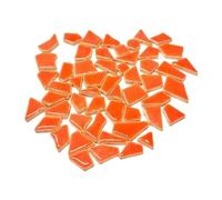 Piastrelle per mosaico in porcellana, spessore 0,4 mm, 80 g, circa 50 ~ 70 pezzi, 1-2,5 cm, 0,4 mm, materiale fai da te per arte e artigianato (arancione rosso)