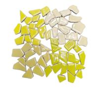 Piastrelle per mosaico in porcellana, spessore 0,4 mm, 80 g, circa 50 ~ 70 pezzi, 1-2,5 cm, 0,4 mm, materiale per artigianato fai da te (mix giallo)