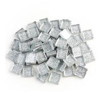 Piastrelle per mosaico in vetro glitterato, 50 pezzi, tessere per mosaico, ciottoli in vetro, puzzle per fai da te (colore 4)