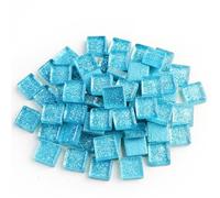Piastrelle per mosaico in vetro glitterato, 50 pezzi, tessere per mosaico, ciottoli in vetro, puzzle per fai da te (colore 30)