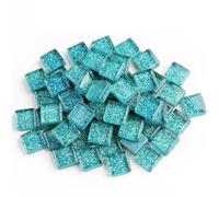 Piastrelle per mosaico in vetro glitterato, 50 pezzi, tessere per mosaico, ciottoli in vetro, puzzle per fai da te (colore 5)