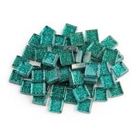Piastrelle per mosaico in vetro glitterato, 50 pezzi, tessere per mosaico, ciottoli in vetro, puzzle per fai da te (colore 6)