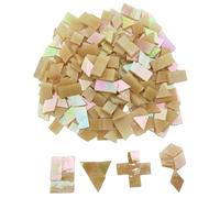 Piastrelle per mosaico in vetro iridescente, 200 g, 270 pezzi, 4 forme miste, in vetro colorato, forniture per mosaici, quadrati/triangoli/rettangoli/rombi (champagne)