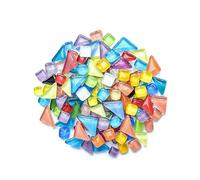 Piastrelle per mosaico per artigianato, 1 kg, 700 pezzi, mosaico fai da te, materiali decorativi creativi fatti a mano, collage, senza cristalli, frammenti di pietra di vetro (giallo chiaro)