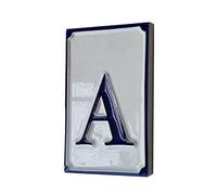 Piastrelle per numeri civici in ceramica italiana, dipinte a mano, semplici, bianche e blu, con lettere e numeri, 11 x 7 cm (A)