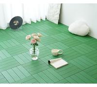 Piastrelle per Pavimenti, Piastrelle per Ponti Ad Incastro in Plastica, Piastrelle per Pavimenti per Terrazze Impermeabili per Esterni, Piastrelle per Pavimen, Striped Style-Green, 36 Pack