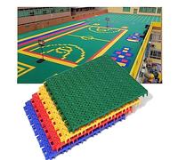Piastrelle per pavimento 25 cm modulari ad incastro per parco divertimenti Park Stadium, interni ed esterni, impermeabile e antiscivolo in PP tappetino sportivo (colore: verde-1, dimensioni: 10 pezzi