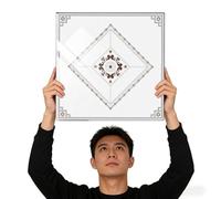 Piastrelle per Soffitti Pannelli Autoadesivi in schiuma di PVC per Controsoffitti, 30 x 30 cm, Adesivi per Piastrelle Effetto Marmo, Pannelli per Controsoffitti Impermeabili e Fai da Te(C,40pcs)