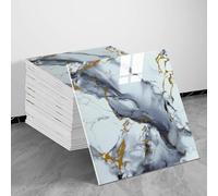 Piastrelle per Soffitti Pannelli Decorativi per Controsoffitti, 10, 20, 40, 60, 100 Pezzi, Adesivi in finto Marmo, Pannelli in PVC in Stile Classico e Raffinato per Pareti di Sfondo(Style A,50pcs)