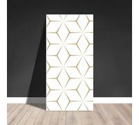 Piastrelle per Soffitti Pannelli Murali in PVC Bianchi e Oro Autoadesivi, Piastrelle Decorative per Controsoffitti 30x60 cm, Adesivo per Parete di Studio/TV/camera da Letto/Divano