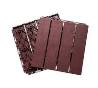 Piastrelle per terrazze esterne Pavimento in finto legno for esterni, in plastica, for terrazza, balcone, bagno, giardino, cortile, mosaico ecologico 30x30cm(1Pcs Brown)