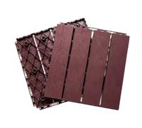 Piastrelle per terrazze esterne Pavimento in finto legno for esterni, in plastica, for terrazza, balcone, bagno, giardino, cortile, mosaico ecologico 30x30cm(3Pcs Brown)