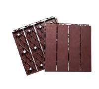 Piastrelle per terrazze esterne Pavimento in finto legno for esterni, in plastica, for terrazza, balcone, bagno, giardino, cortile, mosaico ecologico 30x30cm(2Pcs Brown)