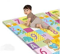 Piastrelle pieghevoli in schiuma per bambini, per gattonare e fare la pancia, imbottitura portatile impermeabile per asilo, uso interno ed esterno, con borsa per il trasporto, 180 x 100 cm (B)