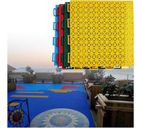 Piastrelle quadrate for campi sportivi, piastrelle modulari ad incastro, piastrelle colorate fai da te for pavimenti sportivi da interno ed esterno(Yellow)