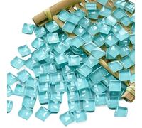 Piastrelle quadrate in vetro per mosaico fai da te, 300 g, 1 cm, per arte e artigianato (blu lago)