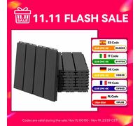 Piastrelle quadrate Outsunny per pavimenti antiscivolo per esterni e interni, confezione da 9 pezzi 0,81 m2 30X30 cm Nero