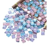 Piastrelle quadrate per mosaico in vetro, 300 g, 1 cm, per fai da te, materiali artigianali per arte e artigianato (colore 8)