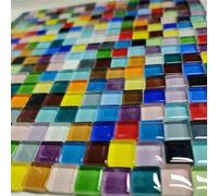 Piastrelle quadrate per mosaico in vetro, 300 g, 1 cm, per fai da te, per arte e artigianato (macaron)