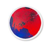 Piastrelle Sensoriali Tonde per Bambini e Piccoli - Tappetino Attività Sensoriale Liquido Colorato per Giochi Attivi e Decorativo(Red-blue)