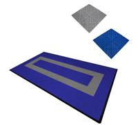 Piastrelle ventilate Blu e Grigie 3,2m x 6m per garage e officine, antiscivolo.