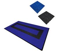 Piastrelle ventilate Blu e Nero 3,2m x 6m per garage e officine, antiscivolo.