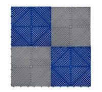 Piastrelle ventilate grigie e blu 6m x 6m per garage doppio e officine,