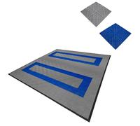 Piastrelle Ventilate Modulari 165 Grigie e 60 Blu, 6m x 6m, Polipropilene Antiscivolo, Resistenza 5T, Perfette per Garage, Officine e Spazi Multiuso, Set Completo con Bordi