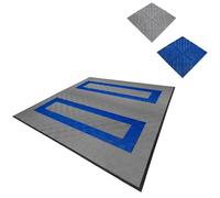 Piastrelle Ventilate Modulari 165 Grigie e 60 Blu, 6m x 6m, Polipropilene Antiscivolo, Resistenza 5T, Perfette per Garage, Officine e Spazi Multiuso, Set Completo con Bordi