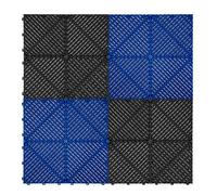 Piastrelle ventilate nere e blu 6m x 6m per garage doppio e officine,