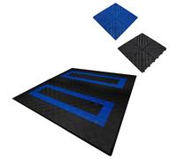 Piastrelle ventilate nere e blu 6m x 6m per garage doppio e officine,